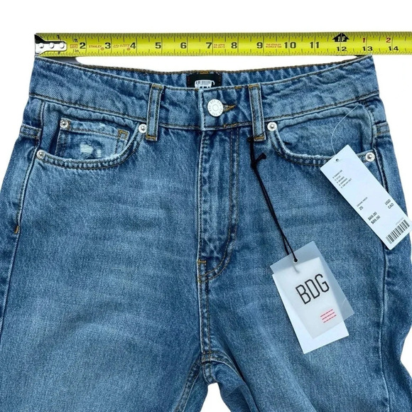 BDG (Urban Outfitters) NWT Denim Midi High Rise Raw Hem Distressed Size 25 - Picture 7 of 13